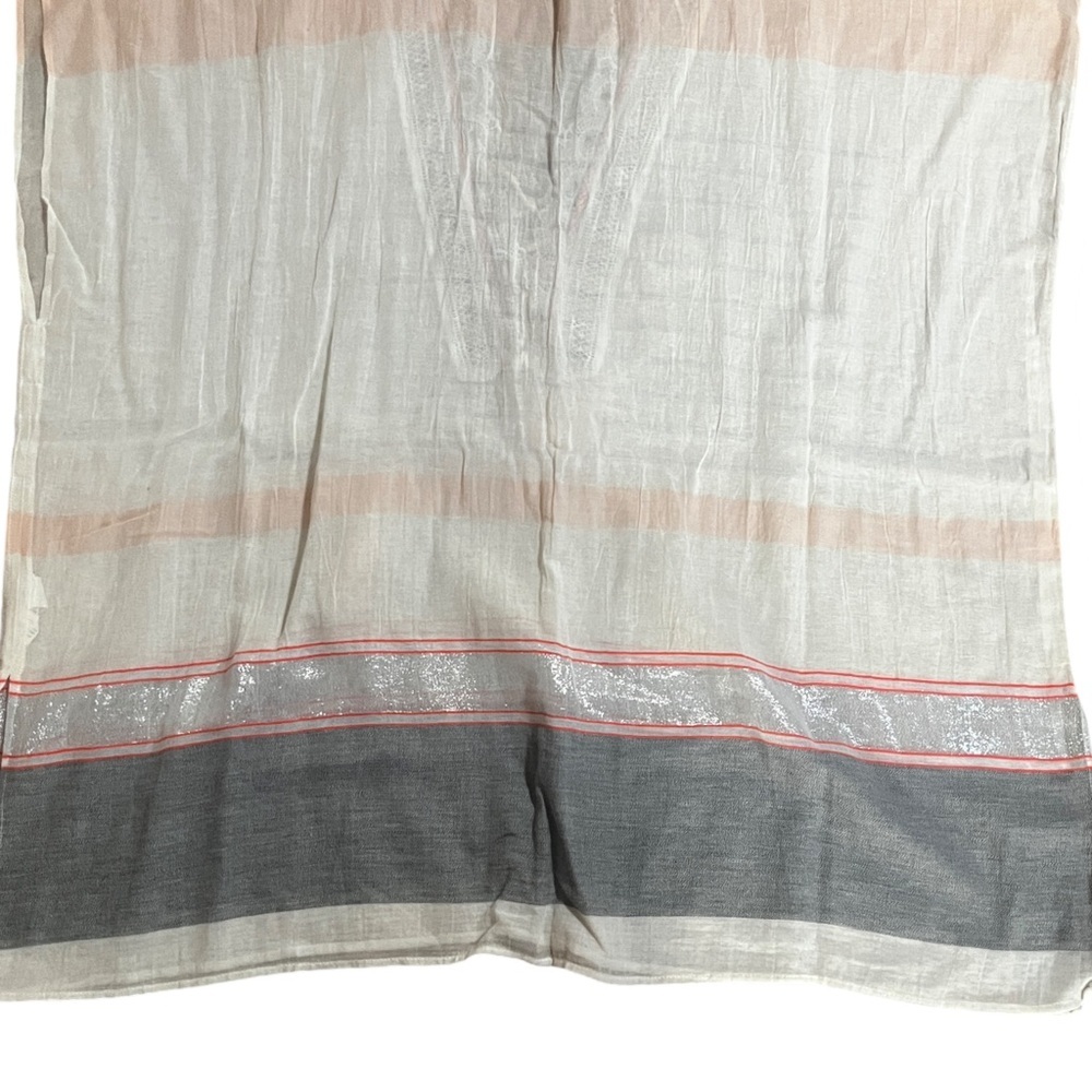 River Island Cream, Grey and Peach Tunic with Tie Front​ - Picture 3 of 9